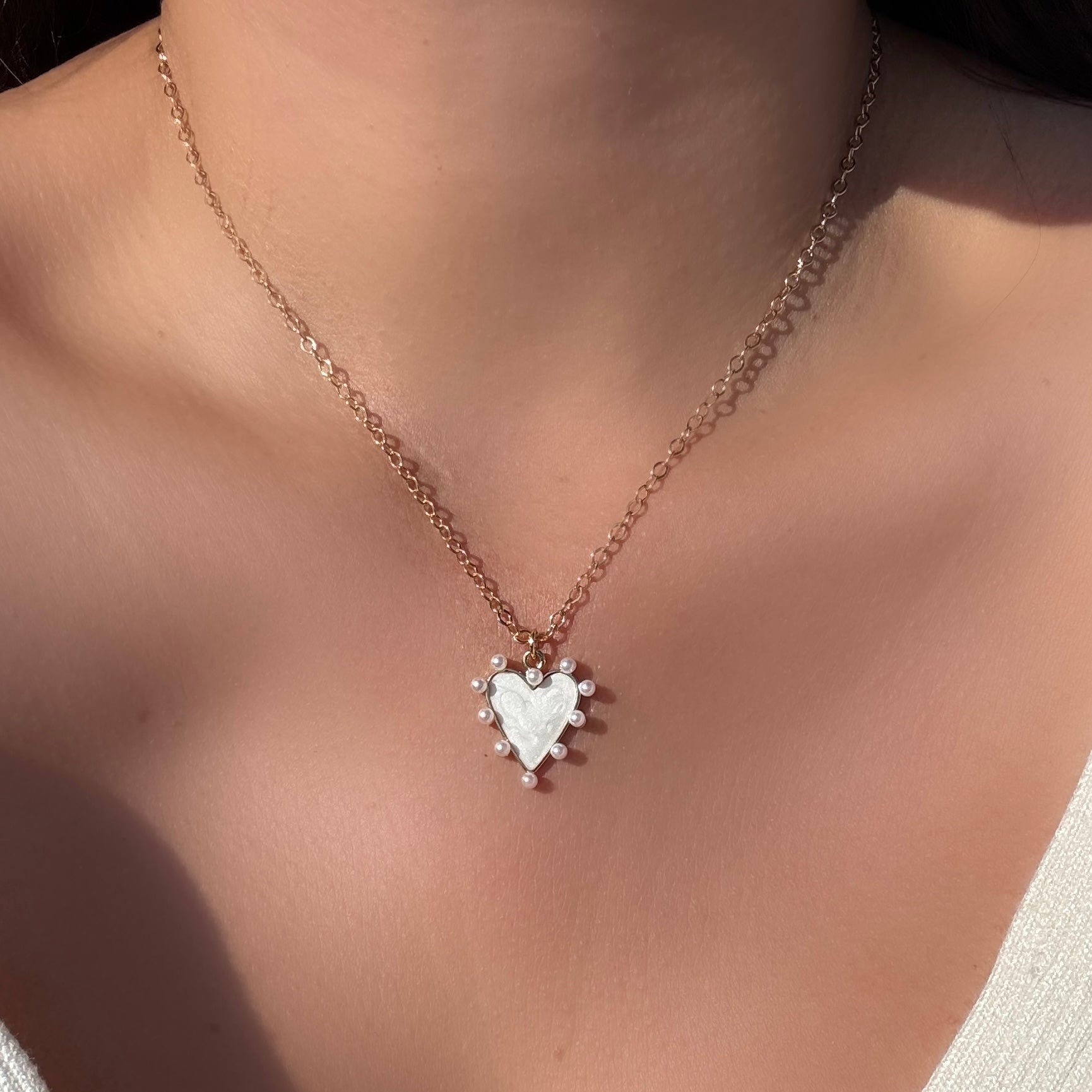 Heart & Pearl Necklace - LPL Creations