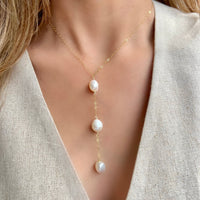 Trio Pearls Chain Necklace - LPL Creations
