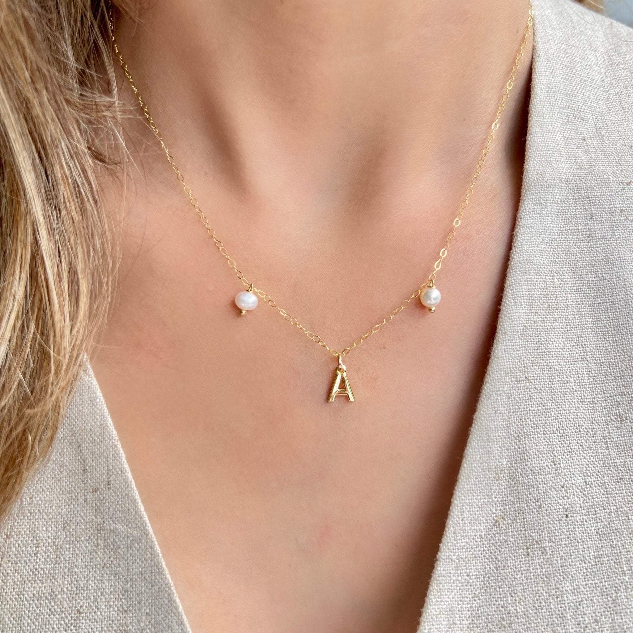 Gold Initial Necklace - LPL Creations