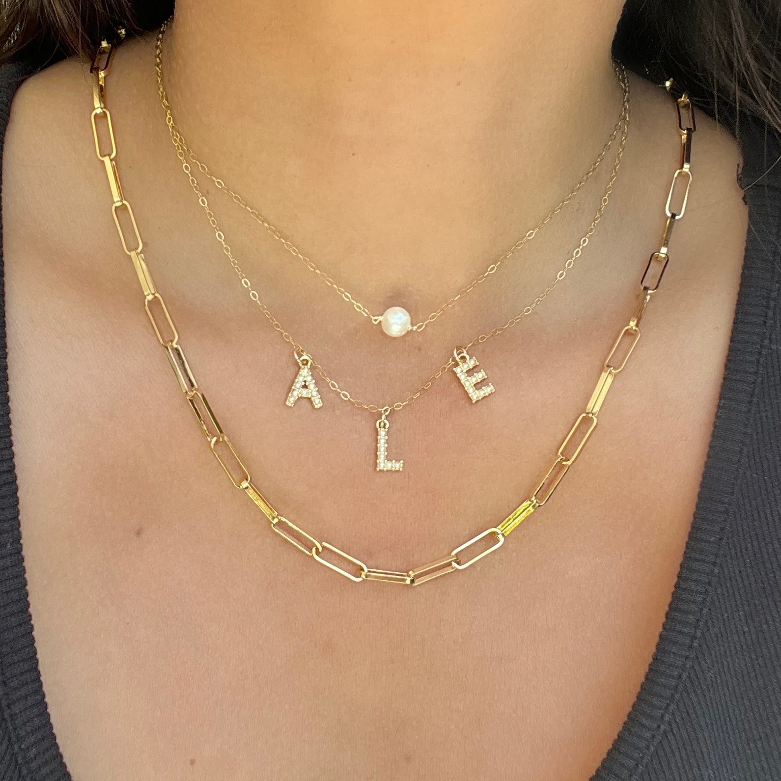 Pearl Initial Necklace - LPL Creations