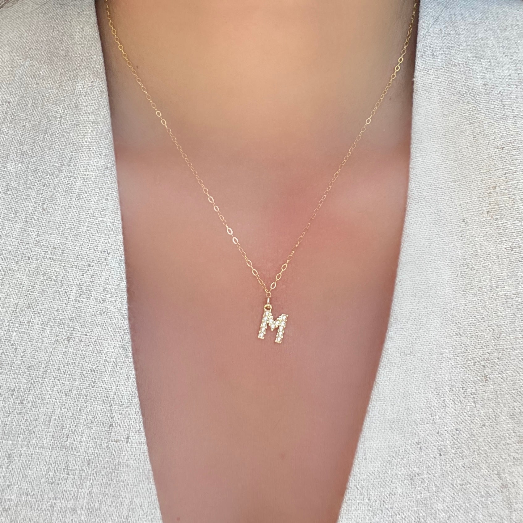 Pearl Initial Necklace - LPL Creations