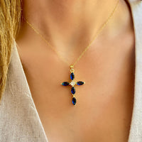 Latin Cross Necklace on Woman - LPL Creations