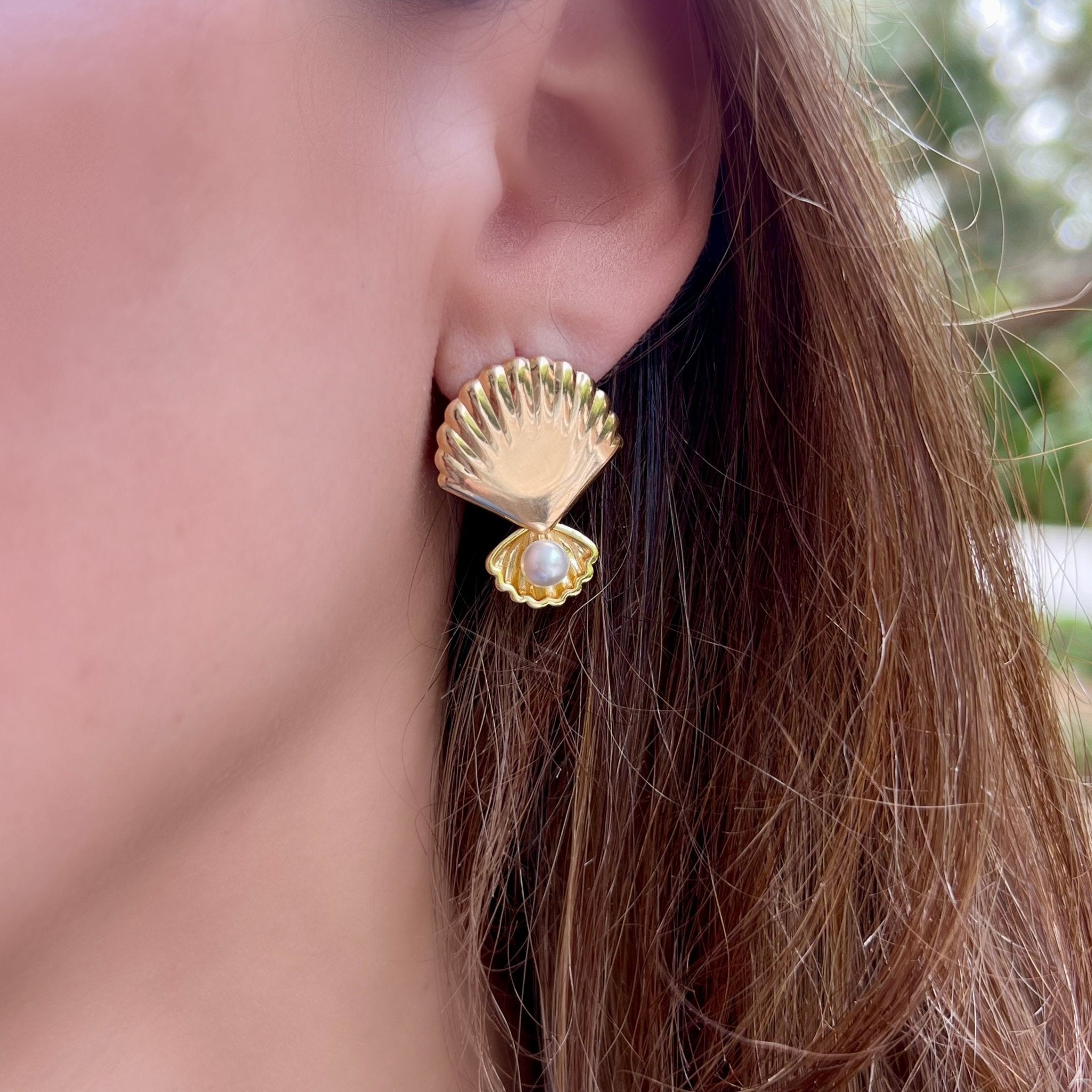 Shell on Shell Earrings - LPL Creations