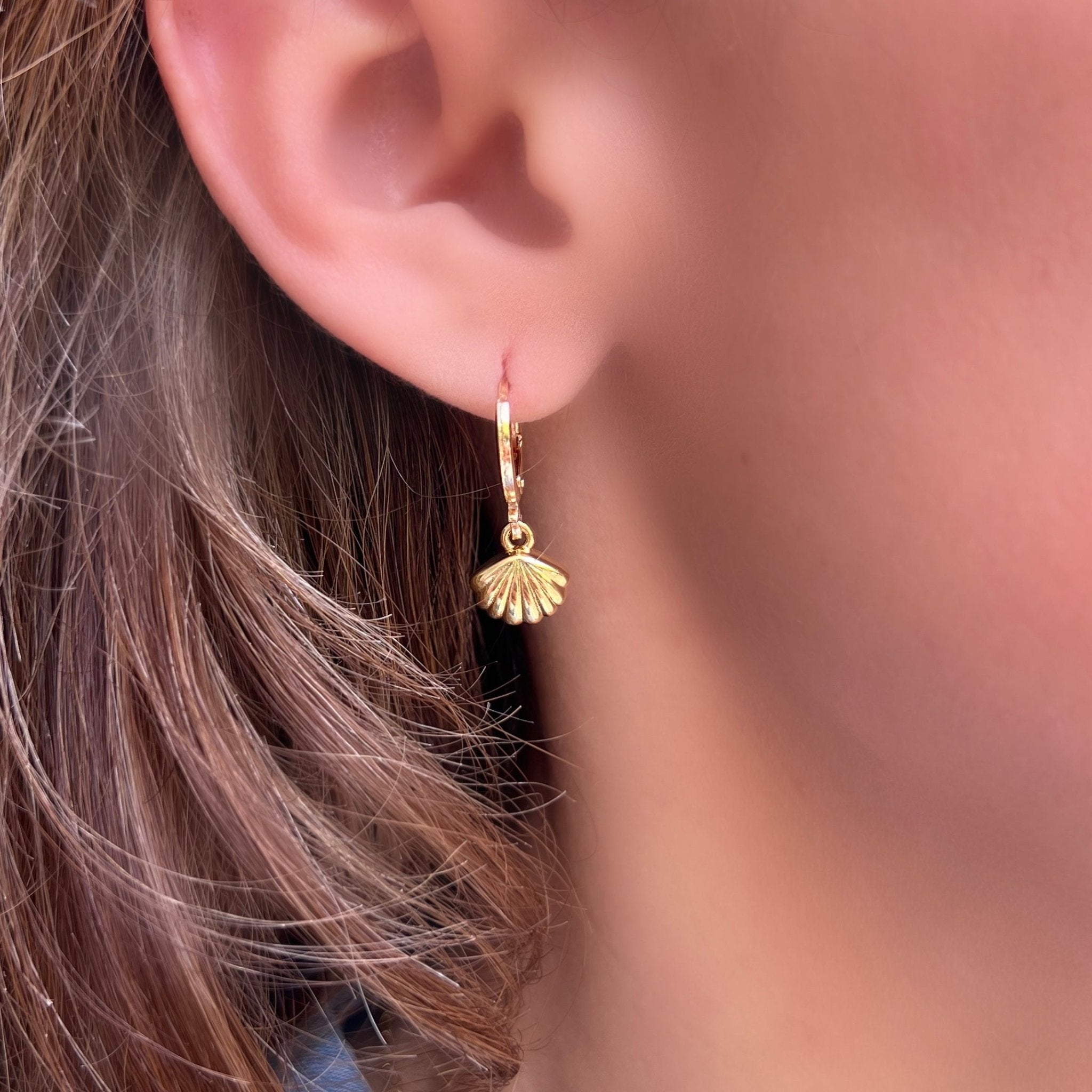Oyster Mini Hoop Earrings - LPL Creations