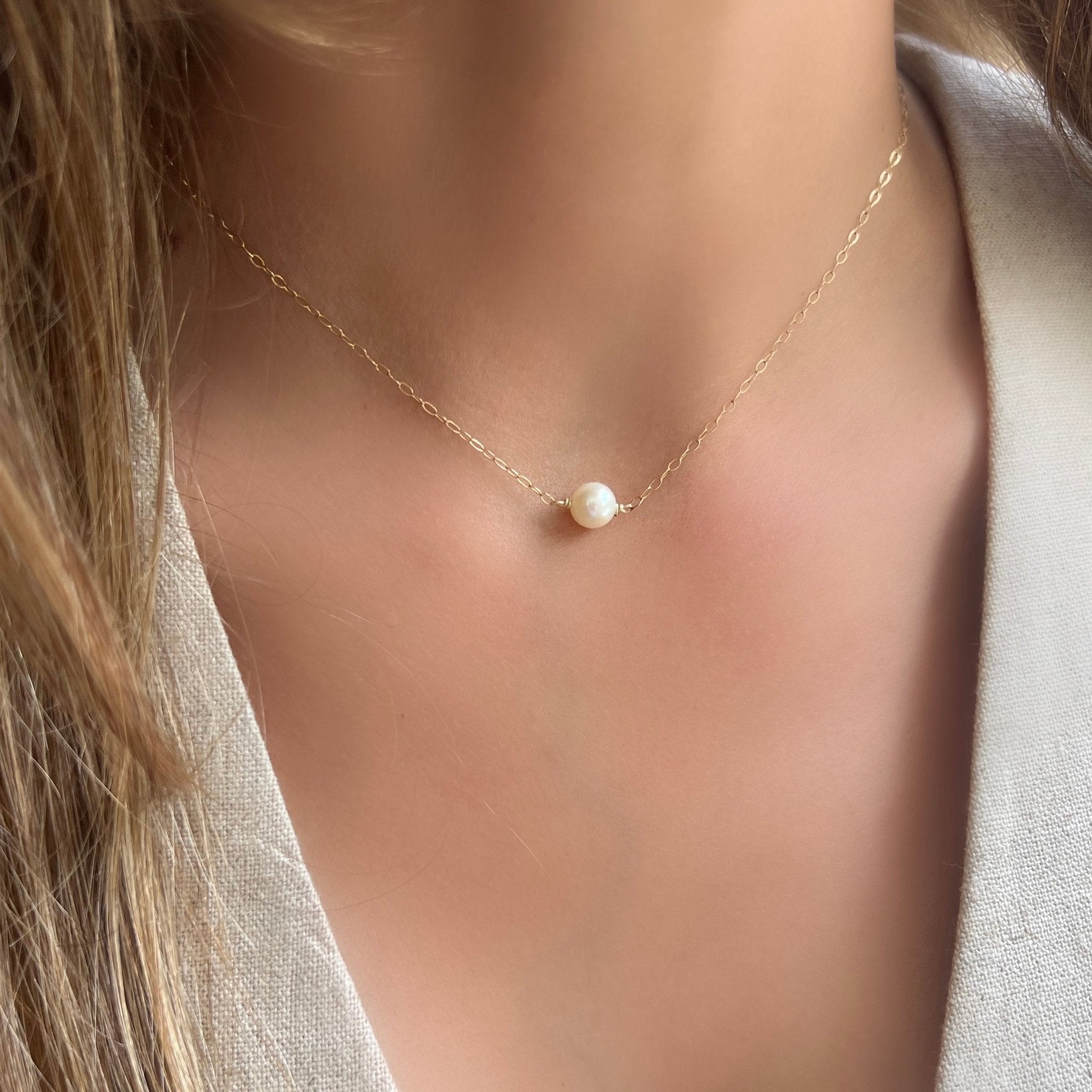 Single Pearl Necklace - LPL Creations