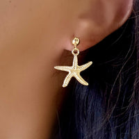 Starfish on Pearl Earrings - LPL Creations