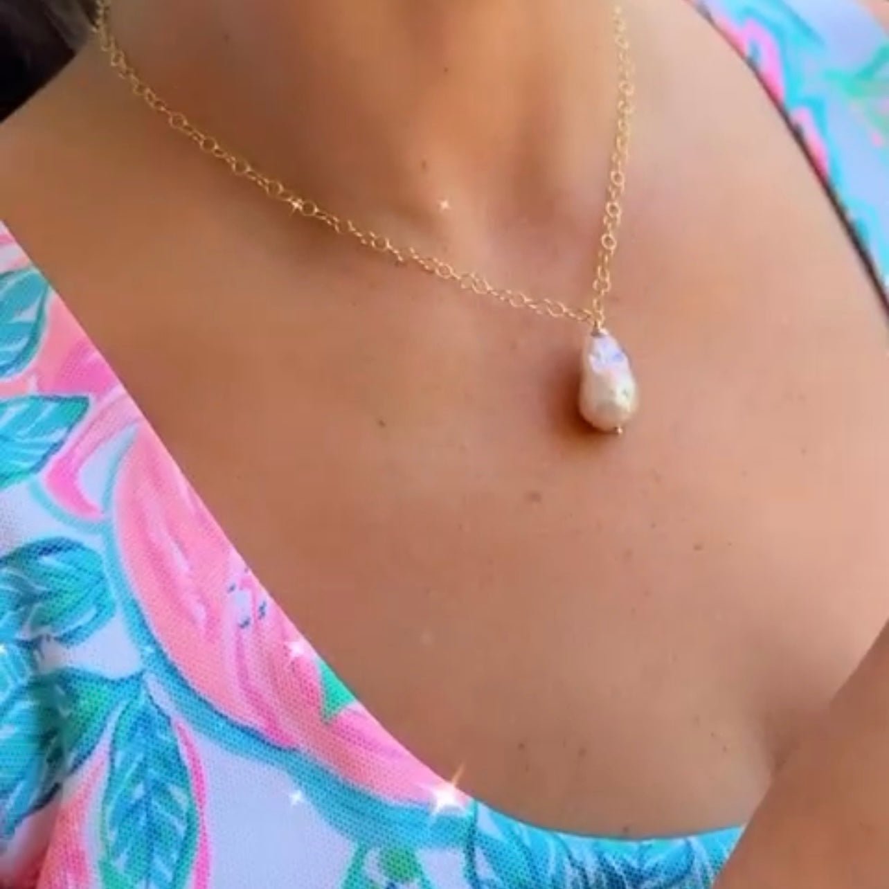 Peach Baroque Necklace - LPL Creations