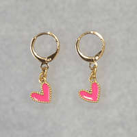 Mini Hoop Heart Earrings - LPL Creations