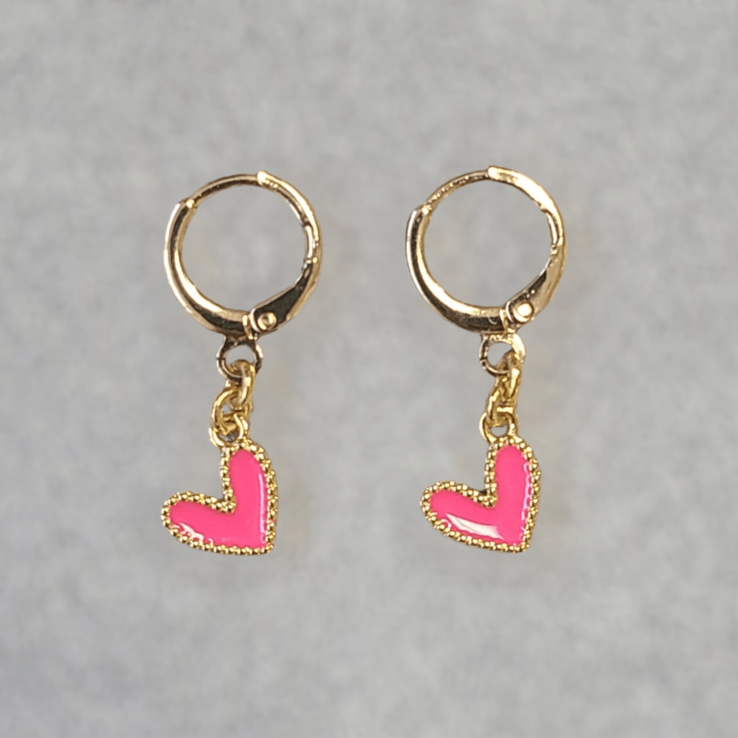 Mini Hoop Heart Earrings - LPL Creations