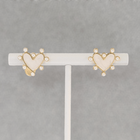 Heart & Pearls Stud Earrings - LPL Creations