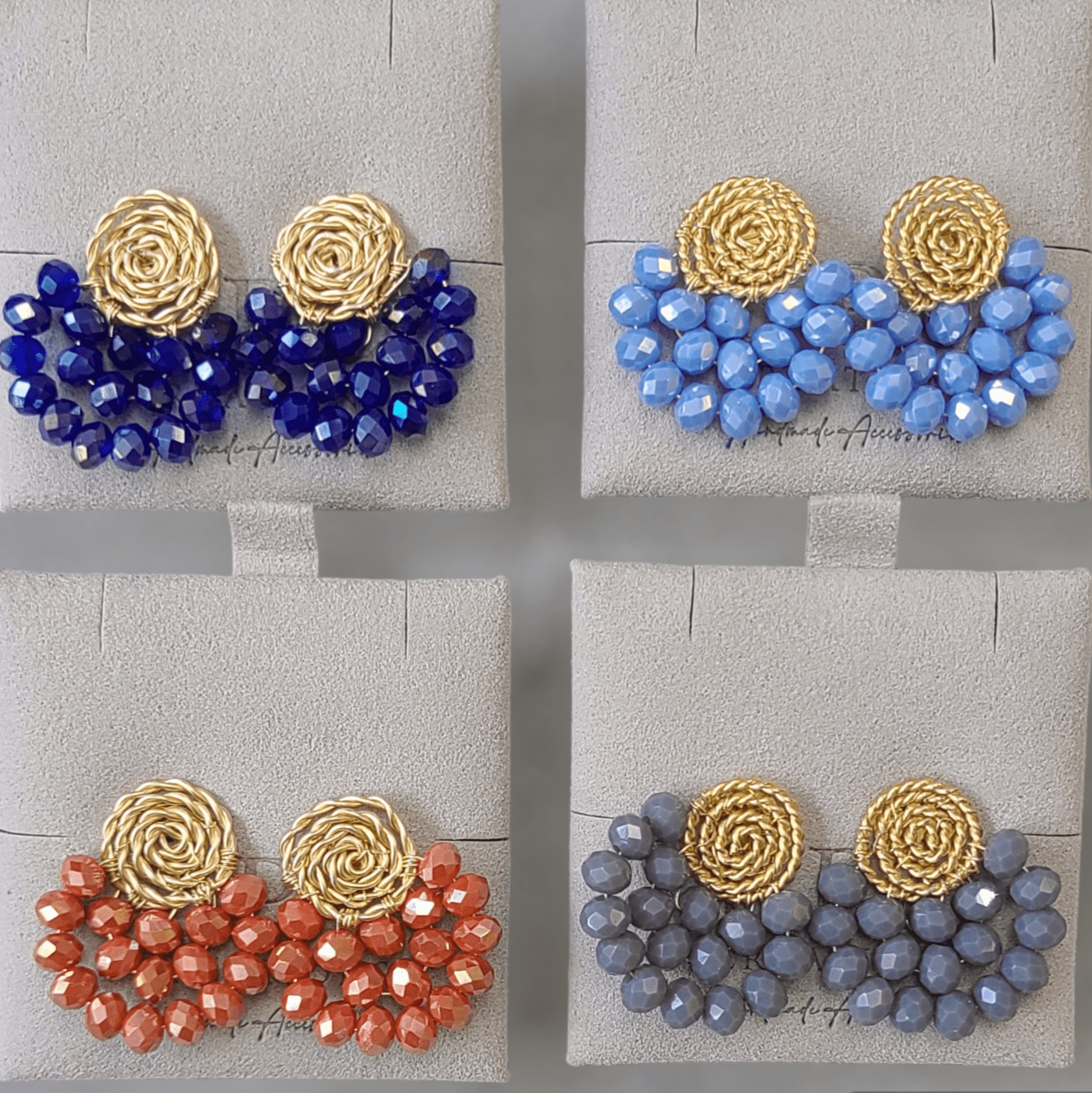 Crystal Fan Earrings - LPL Creations
