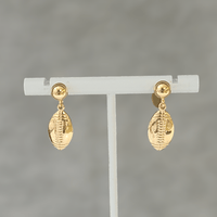 Gold Sport Earrings Football - LPL Creations
