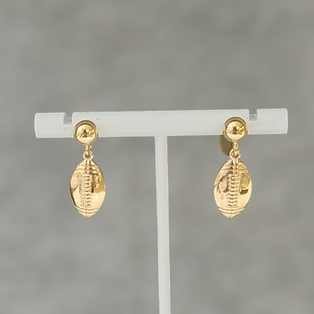Gold Sport Earrings Football - LPL Creations