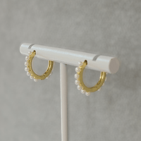 Mini Pearl Hoops Earrings - LPL Creations