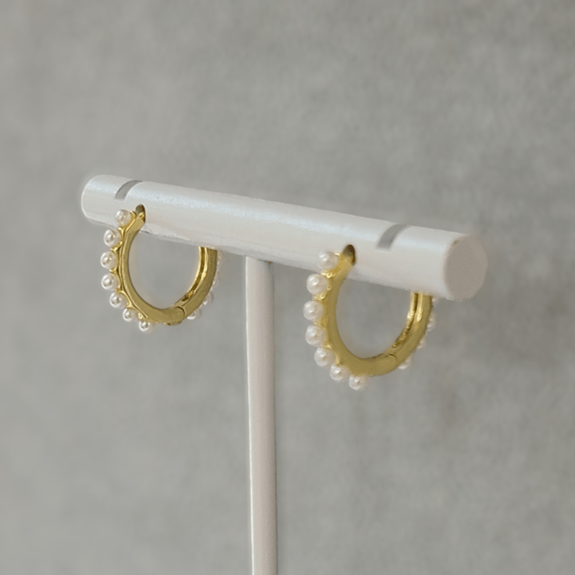Mini Pearl Hoops Earrings - LPL Creations