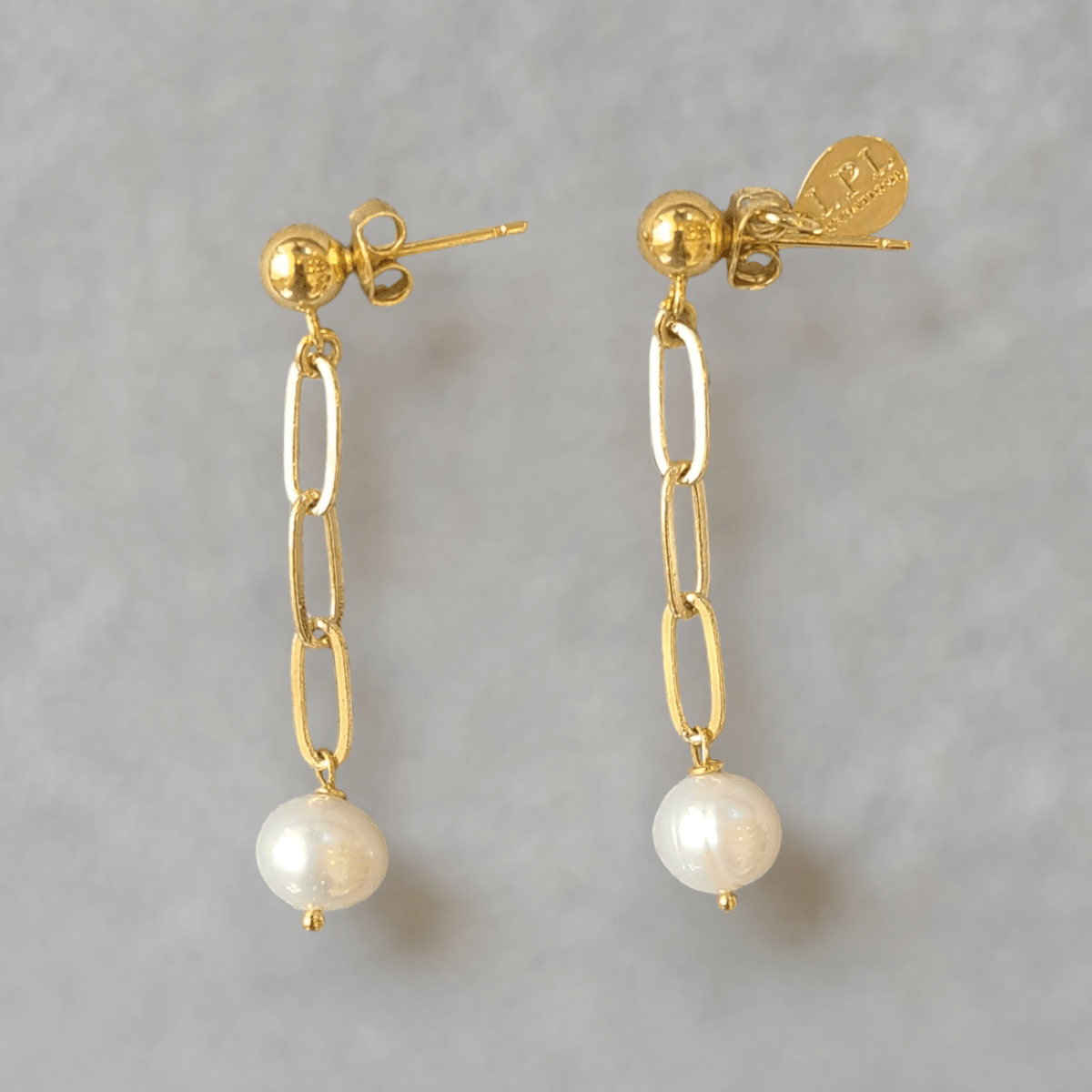 Pearl Paperclip Earrings - LPL Creations