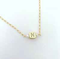 Cube Initial Necklace - LPL Creations