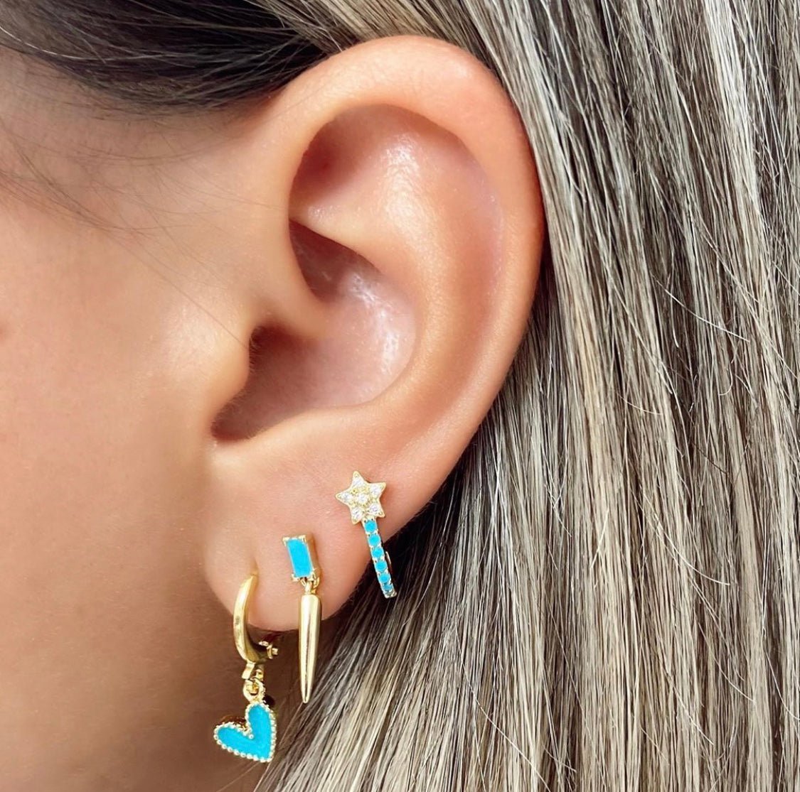 Mini Hoop Heart Earrings - LPL Creations