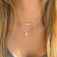 Mother Pearl Initial Necklace - LPL Creations