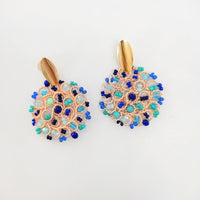 Peacock Circle Earrings - LPL Creations