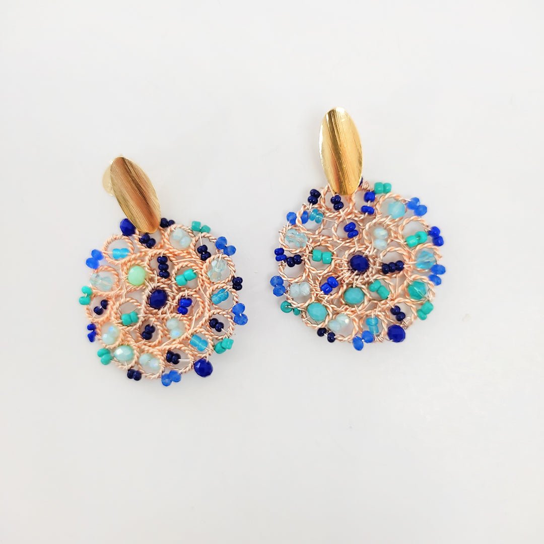 Peacock Circle Earrings - LPL Creations