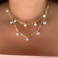 5 Pearls Chain Necklace