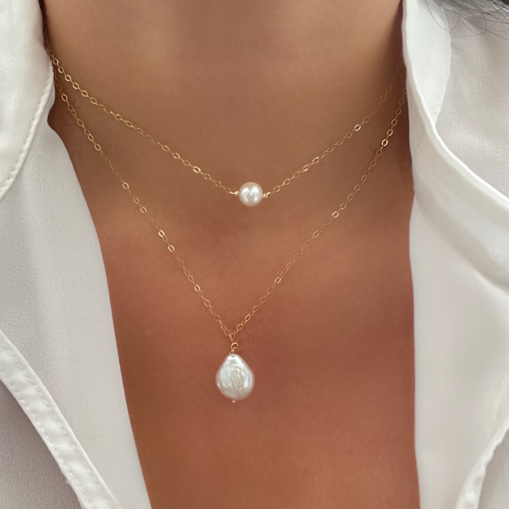 Drop Pearl Necklace
