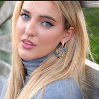 Peacock Circle Earrings - LPL Creations