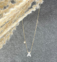 Mother Pearl Initial Necklace