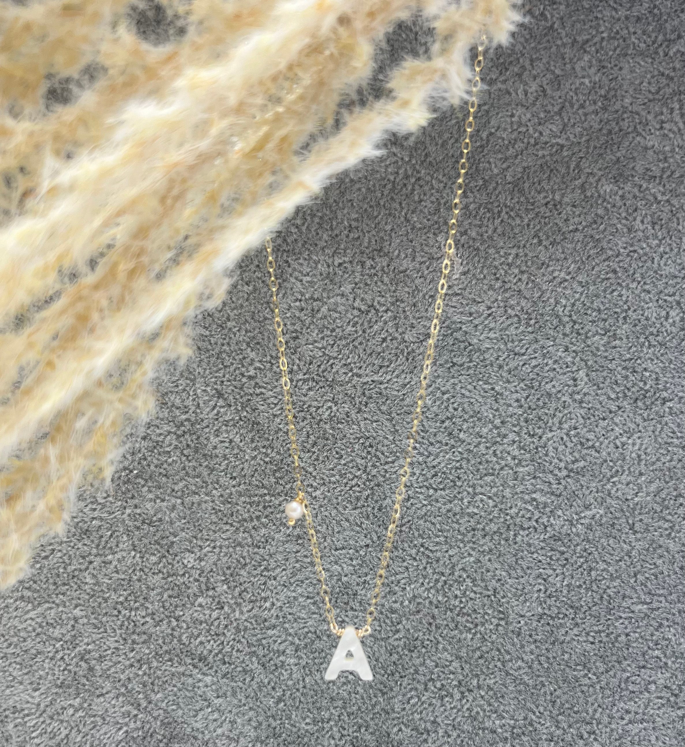 Mother Pearl Initial Necklace