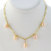 5 Pearls Chain Necklace - LPL Creations