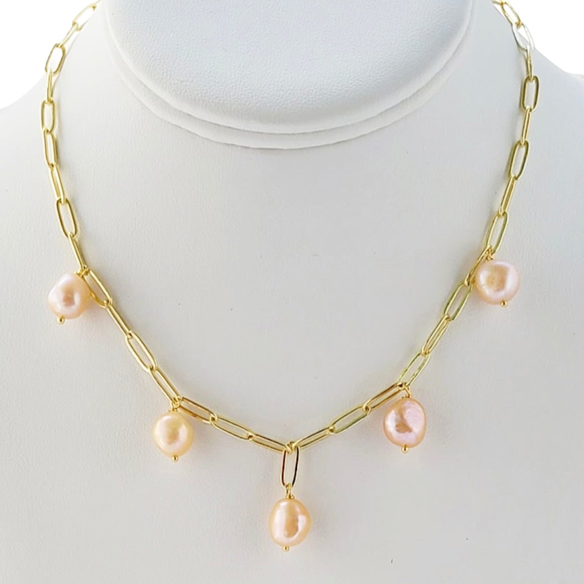 5 Pearls Chain Necklace - LPL Creations