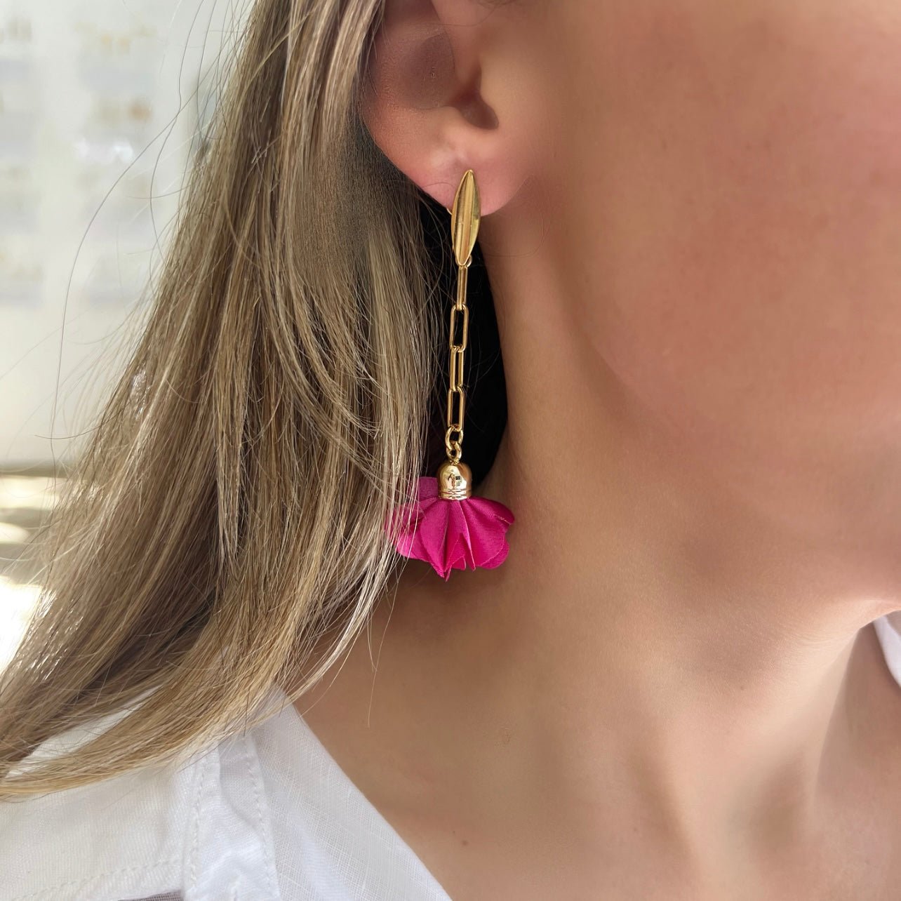 Flower & Link Earrings - LPL Creations