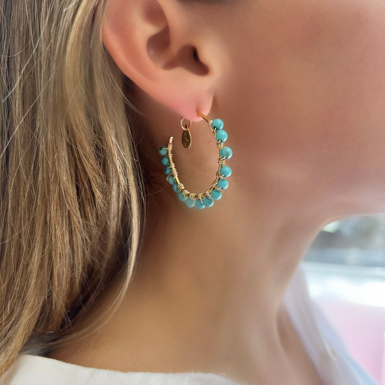 Turquoise Hoops - LPL Creations