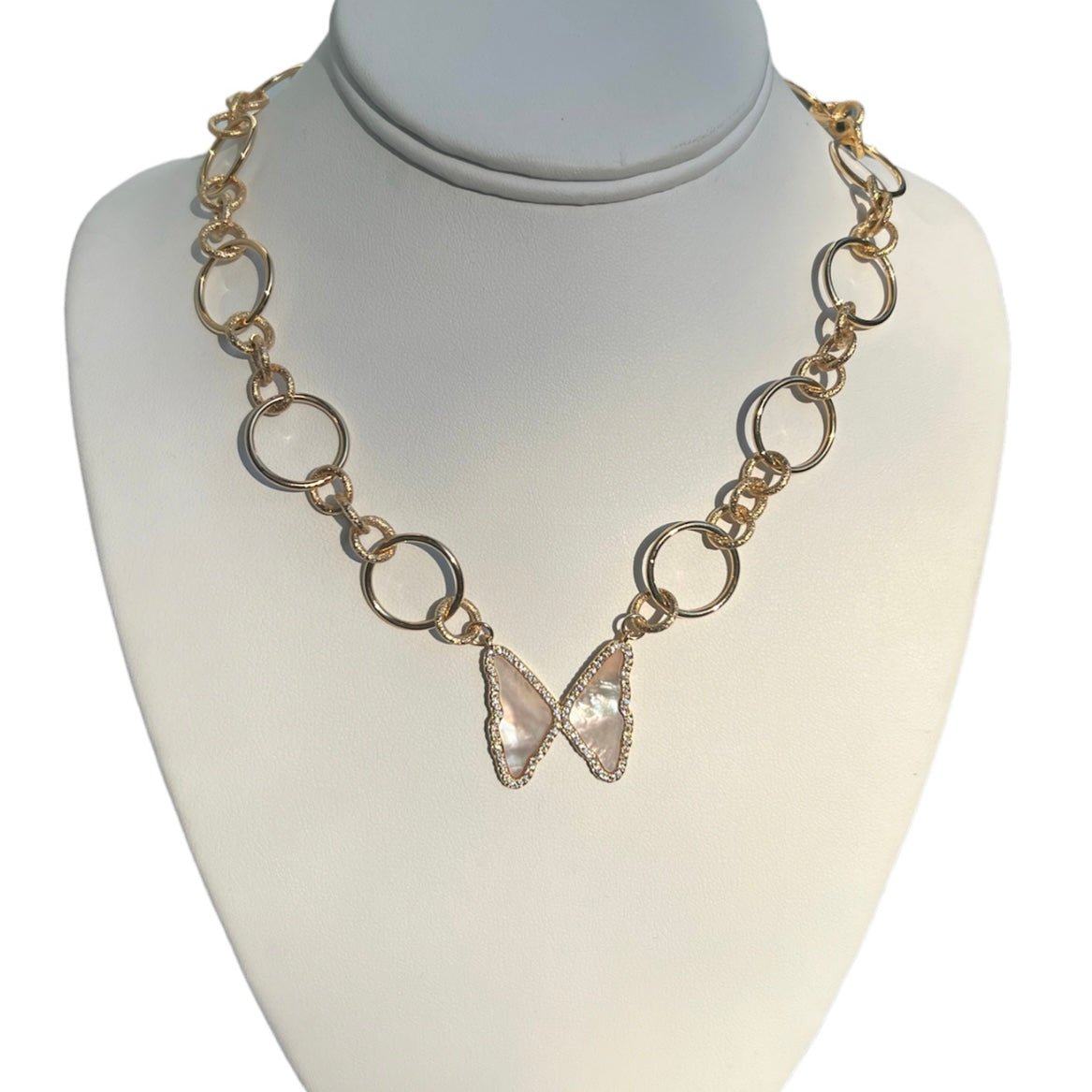 Butterfly in Circles Necklace - LPL Creations