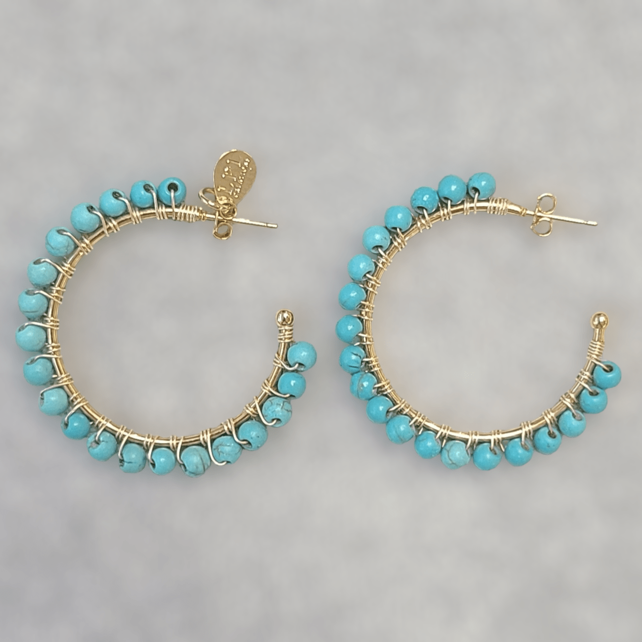 Turquoise Hoops - LPL Creations
