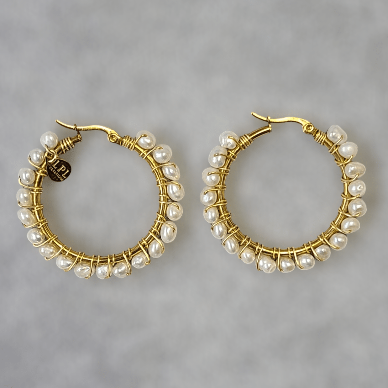 Freshwater Pearl Hoops Earrings - LPL Creations