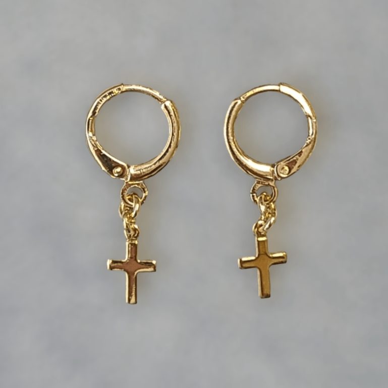 Cross Mini Hoops Earrings - LPL Creations