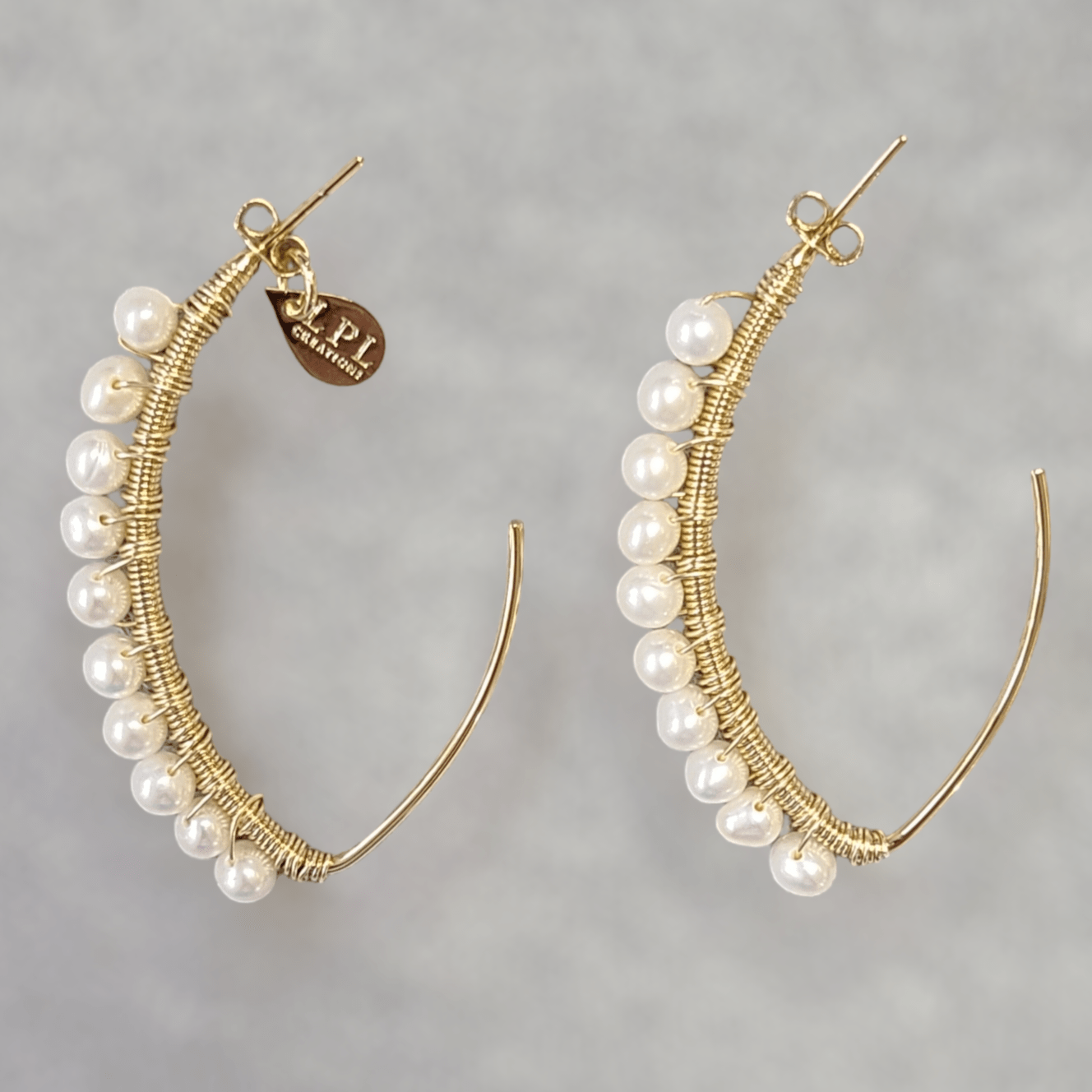 Half Moon Pearl Earrings - LPL Creations