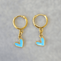 Mini Hoop Heart Earrings - LPL Creations