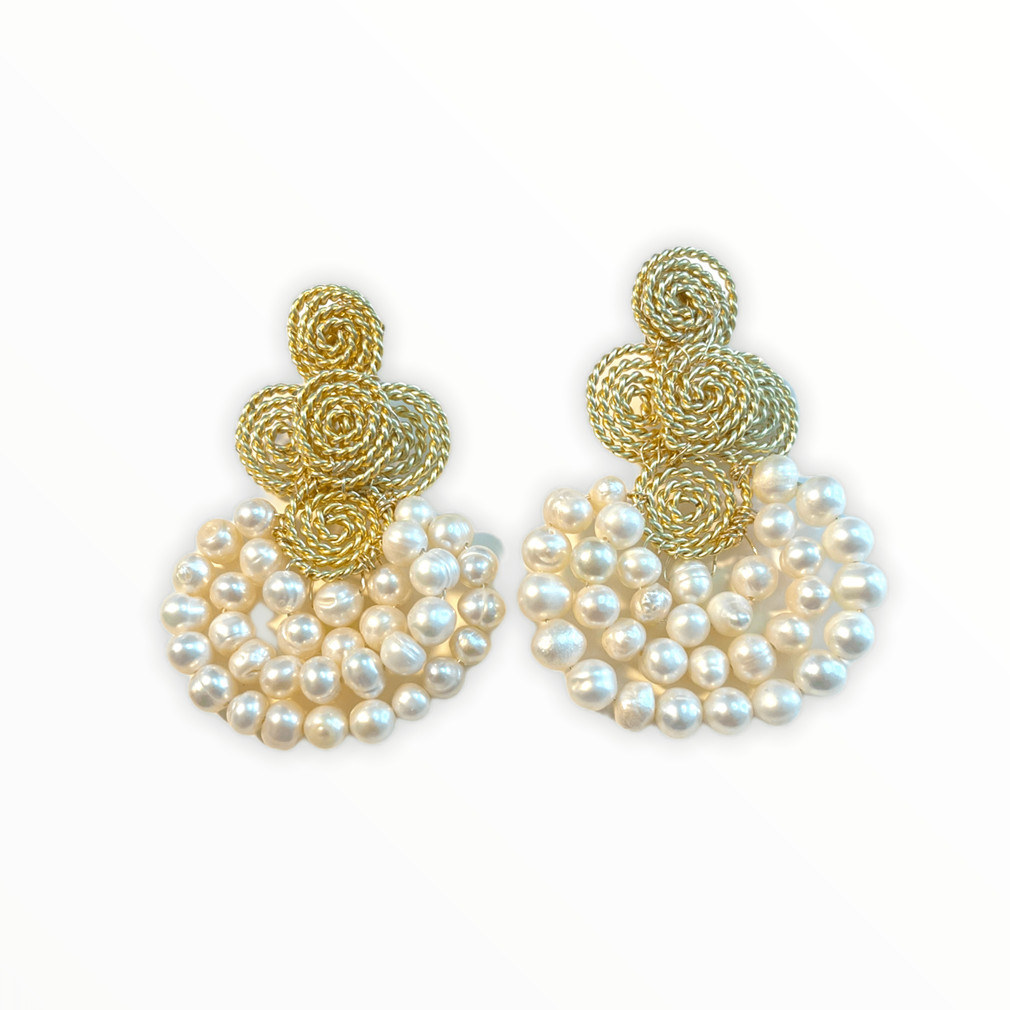 Fan Pearls Earrings - LPL Creations