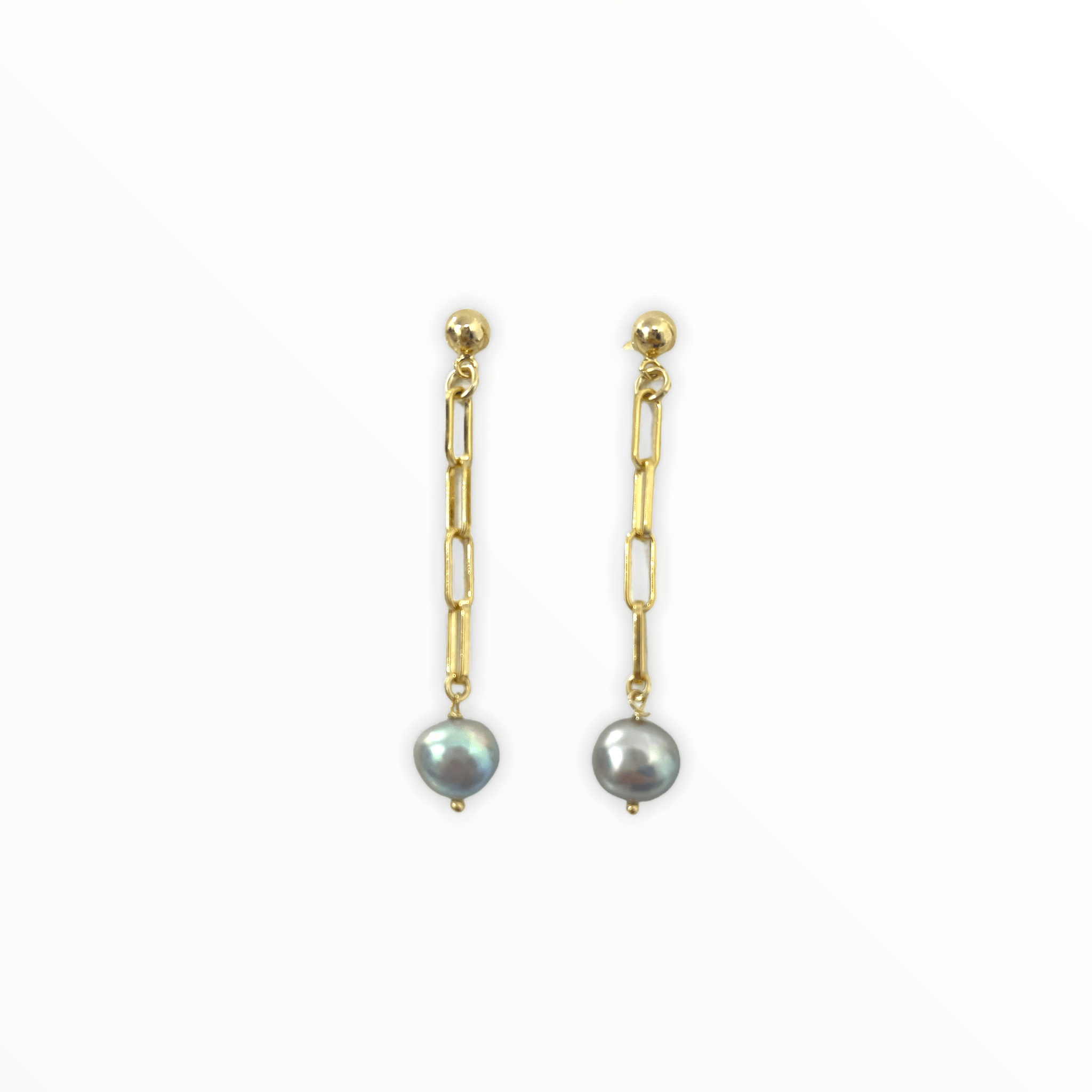 Pearl Paperclip Earrings - LPL Creations