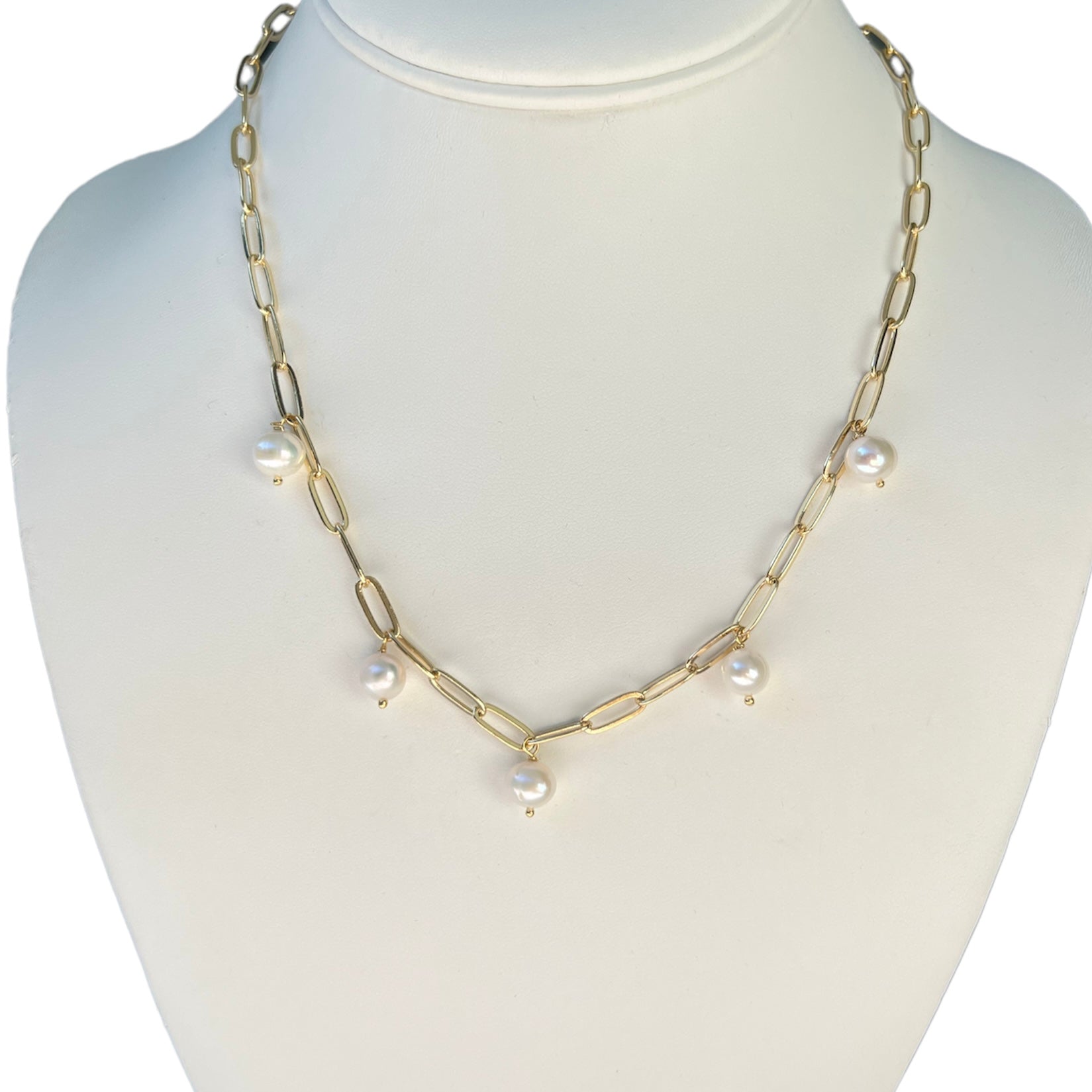 5 Pearls Chain Necklace - LPL Creations