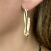 Gold Moon Hoops Earrings