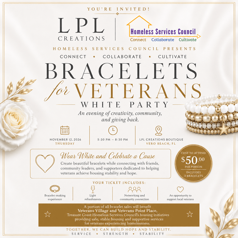 Bracelets for Veterans: White Party - November 12th - LPL Creations