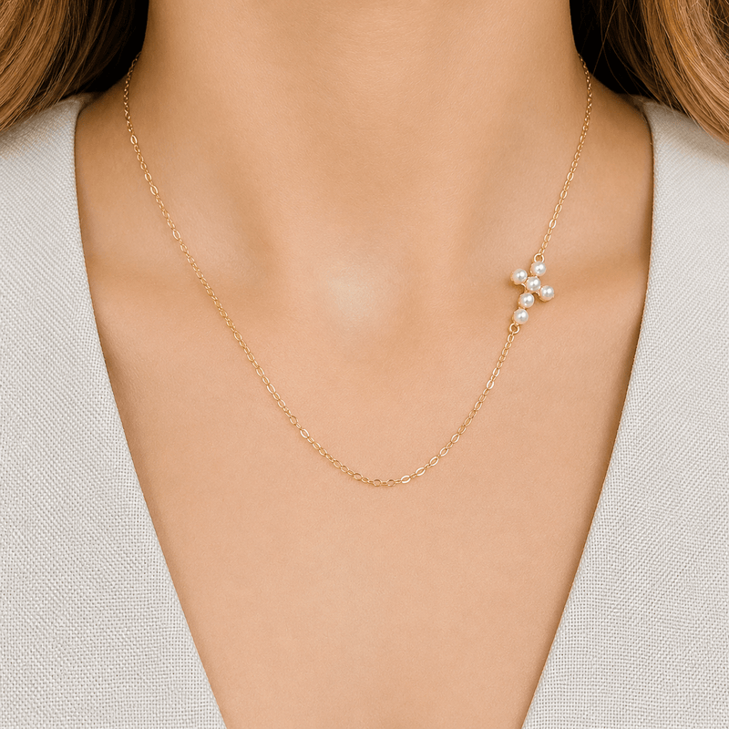 Pearl Cross Necklace - LPL Creations