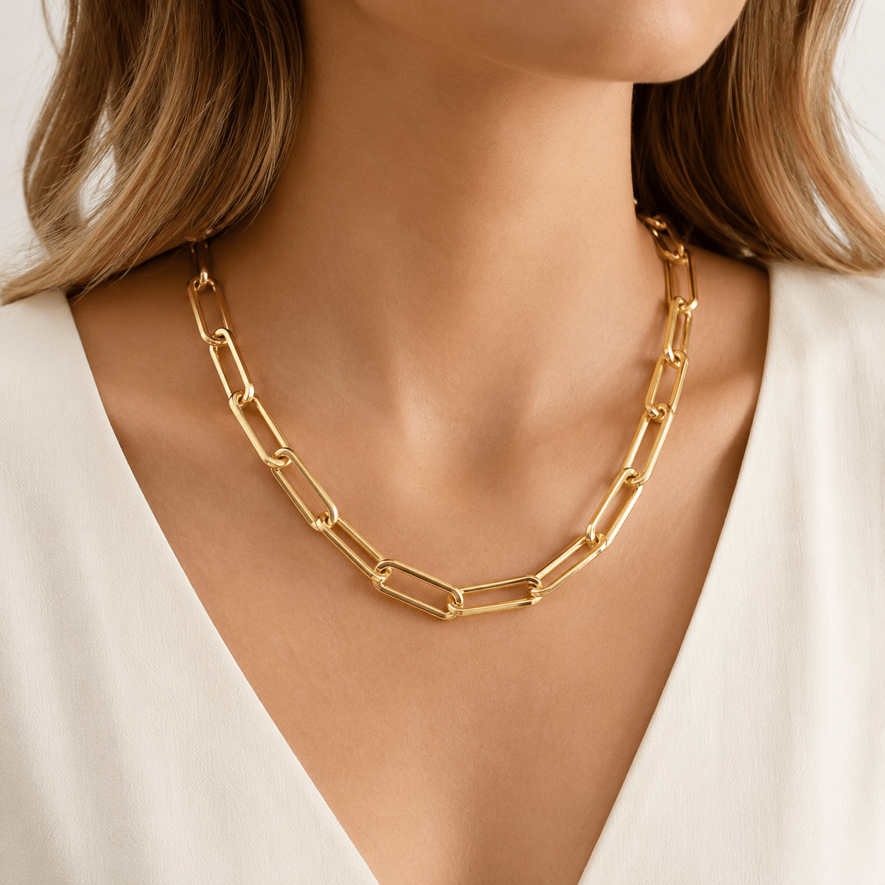 Thick PaperClip Chain Necklace - LPL Creations