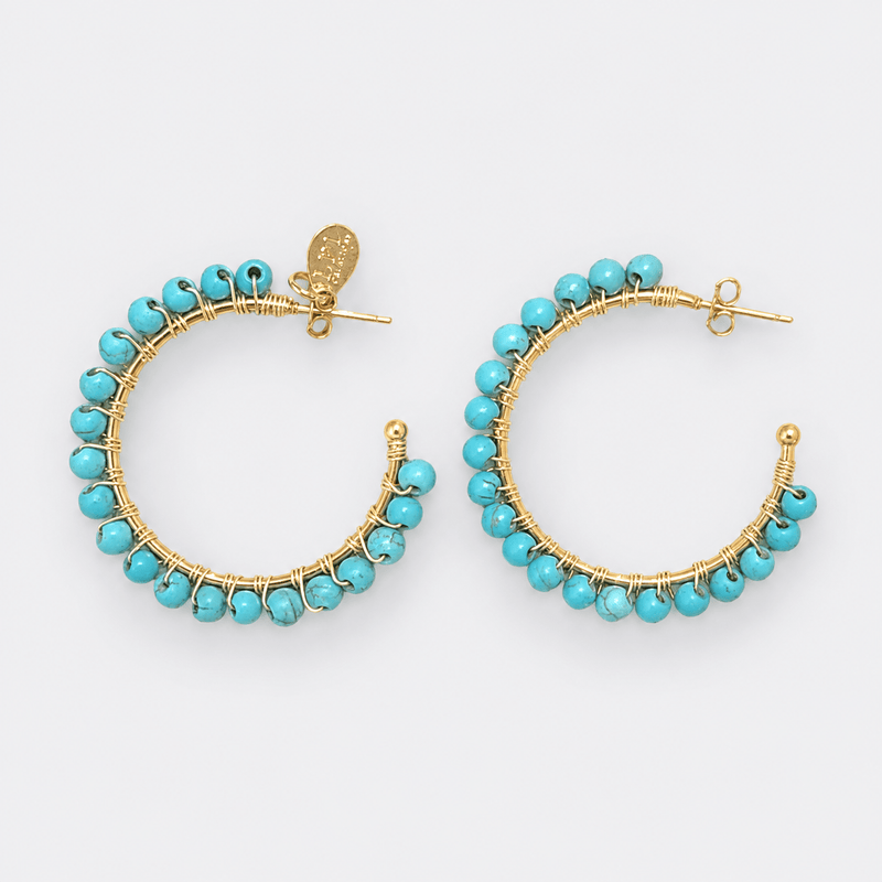 Turquoise Hoops - LPL Creations