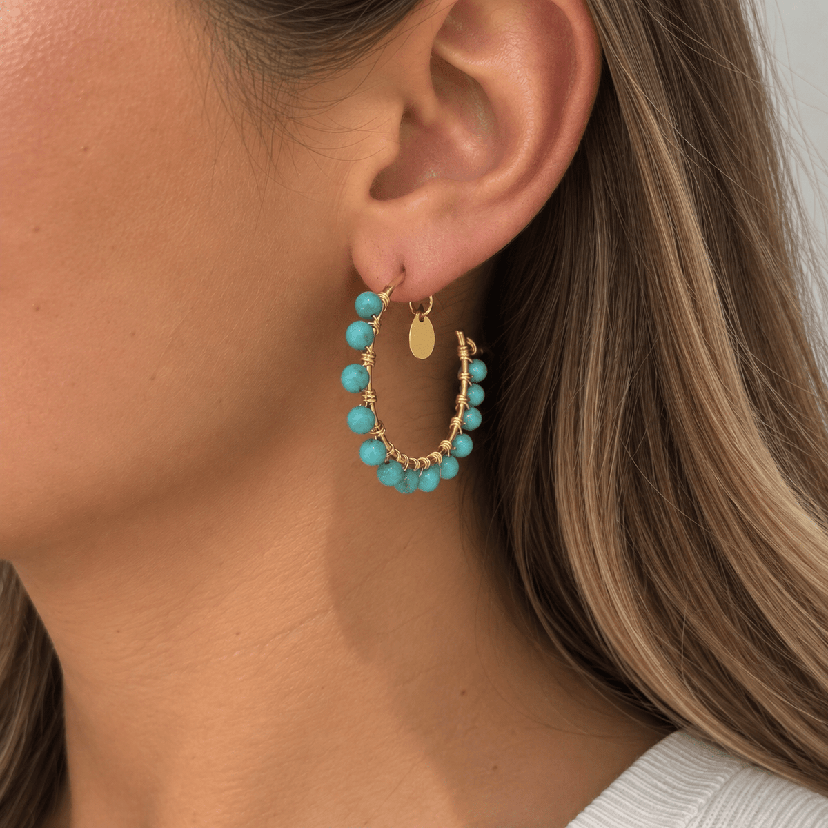 Turquoise Hoops - LPL Creations