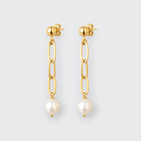 Pearl Paperclip Earrings - LPL Creations